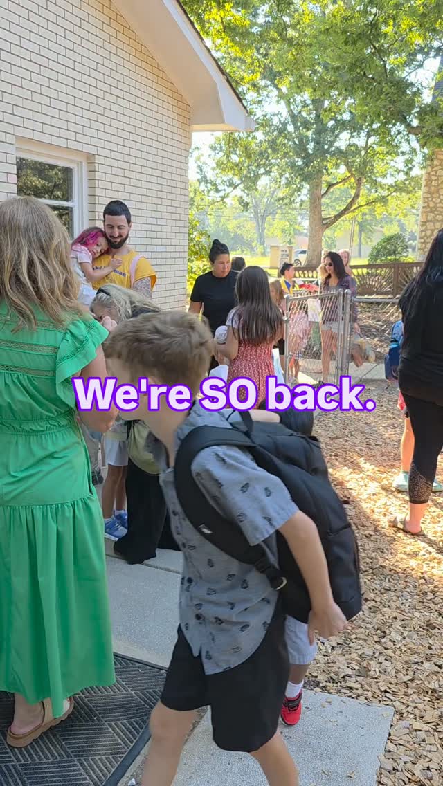 Families and students arriving at The Learning Habitat on the first day of school