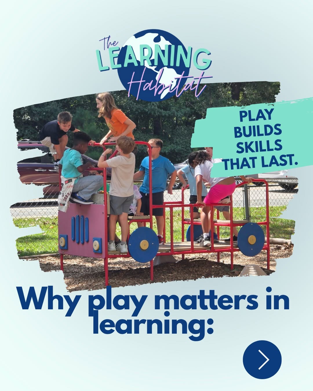 The Learning Habitat children playing together on a playground