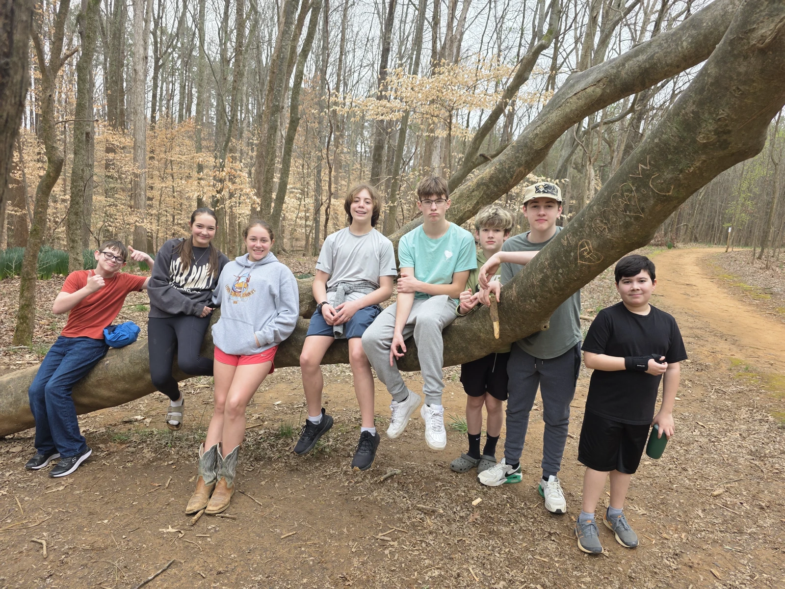 Students at The Learning Habitat forest school